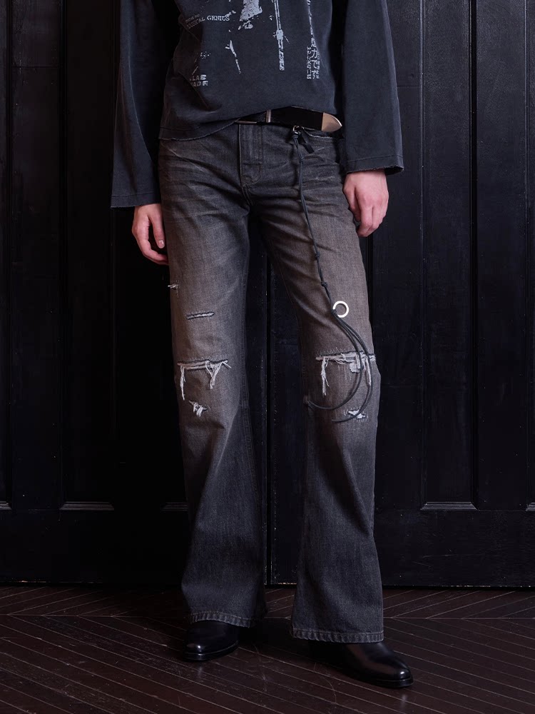 VLABMADE Mid-Rise Distressed Bootcut Jeans