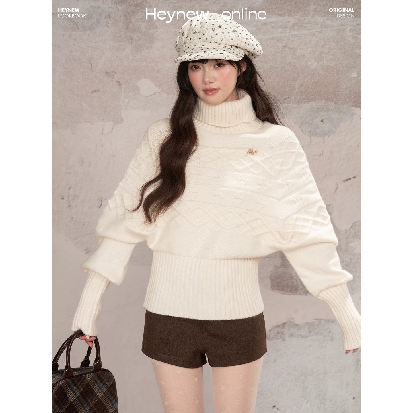 LOVEHEYNEW Turtleneck Lazy Temperament Waist and Thin Sweater