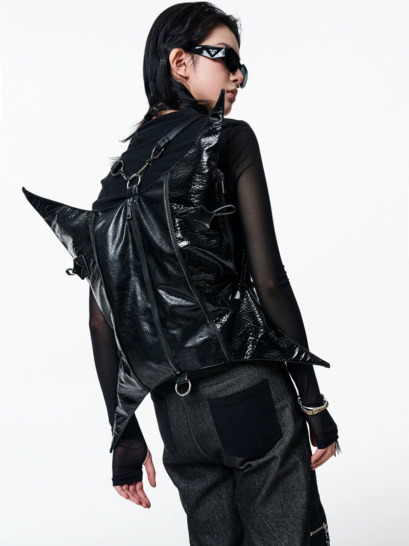 Antiphase Multi-back Four-pointed Star Zipper Shoulder Messenger Bag