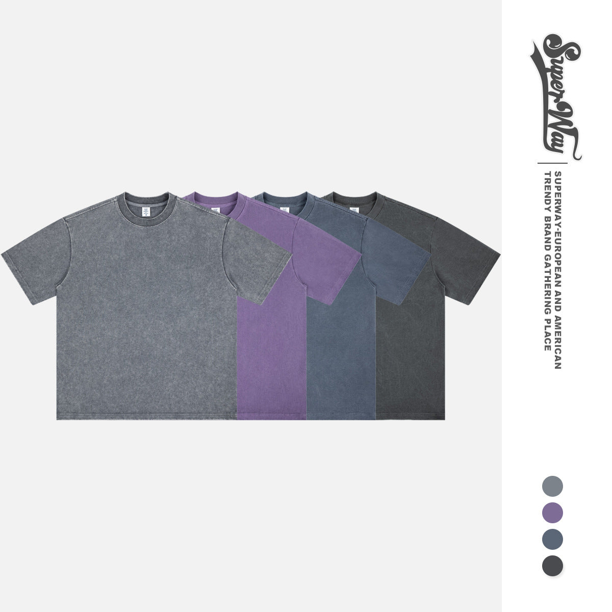 SUPER WAY Retro Simple Casual Tee