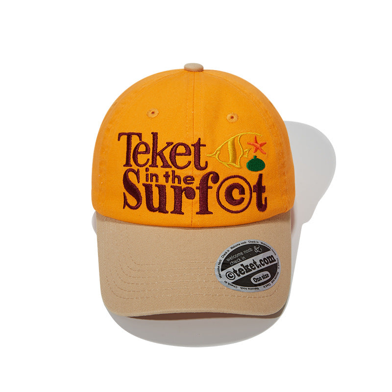 WASC Embroidered Color Block Cotton Baseball Cap