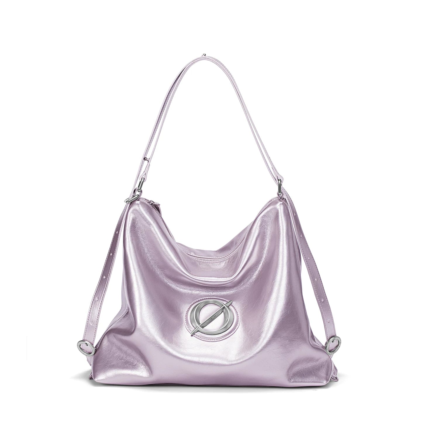 JELLY TOYBOY Black Faux Leather Zip-Top Crossbody Tote