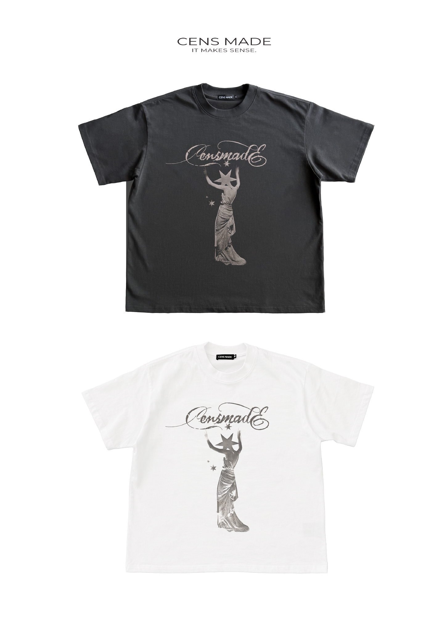 CENSMADE Star Female Print Casual Tee