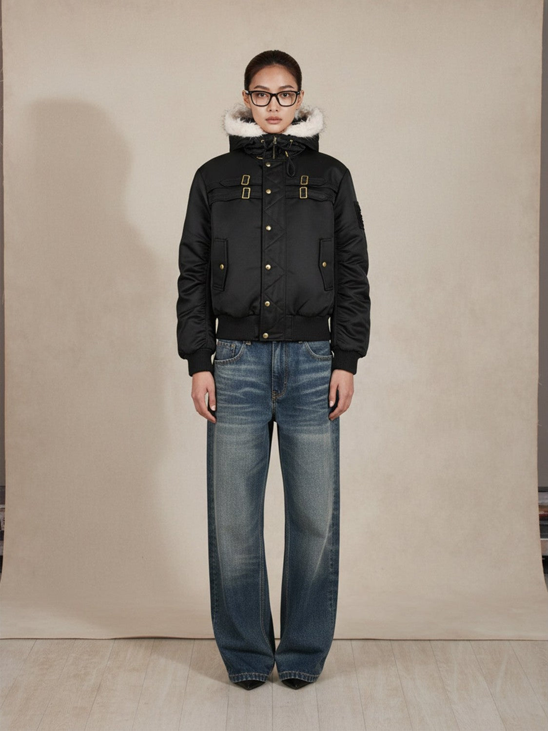 Eme Hooded Short and Wide Thickenedheattech Cotton Jacket