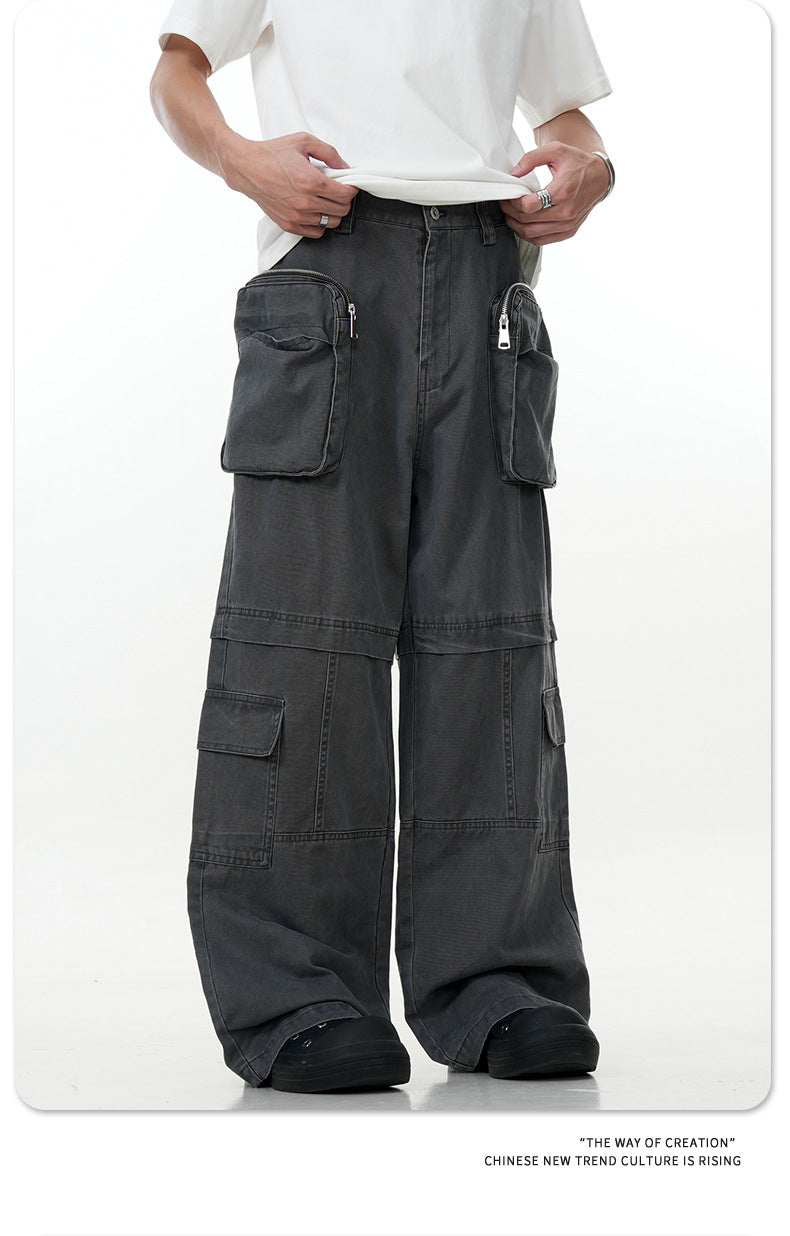 11KN Retro Straight Tooling Loose Casual Pants
