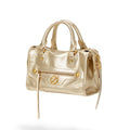 JELLY TOYBOY Gold Faux Leather Zip-Top Tote