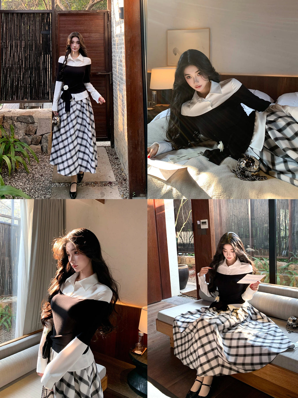 Barb Chill Vintage Short Fake Two-Piece Knitted Shirt