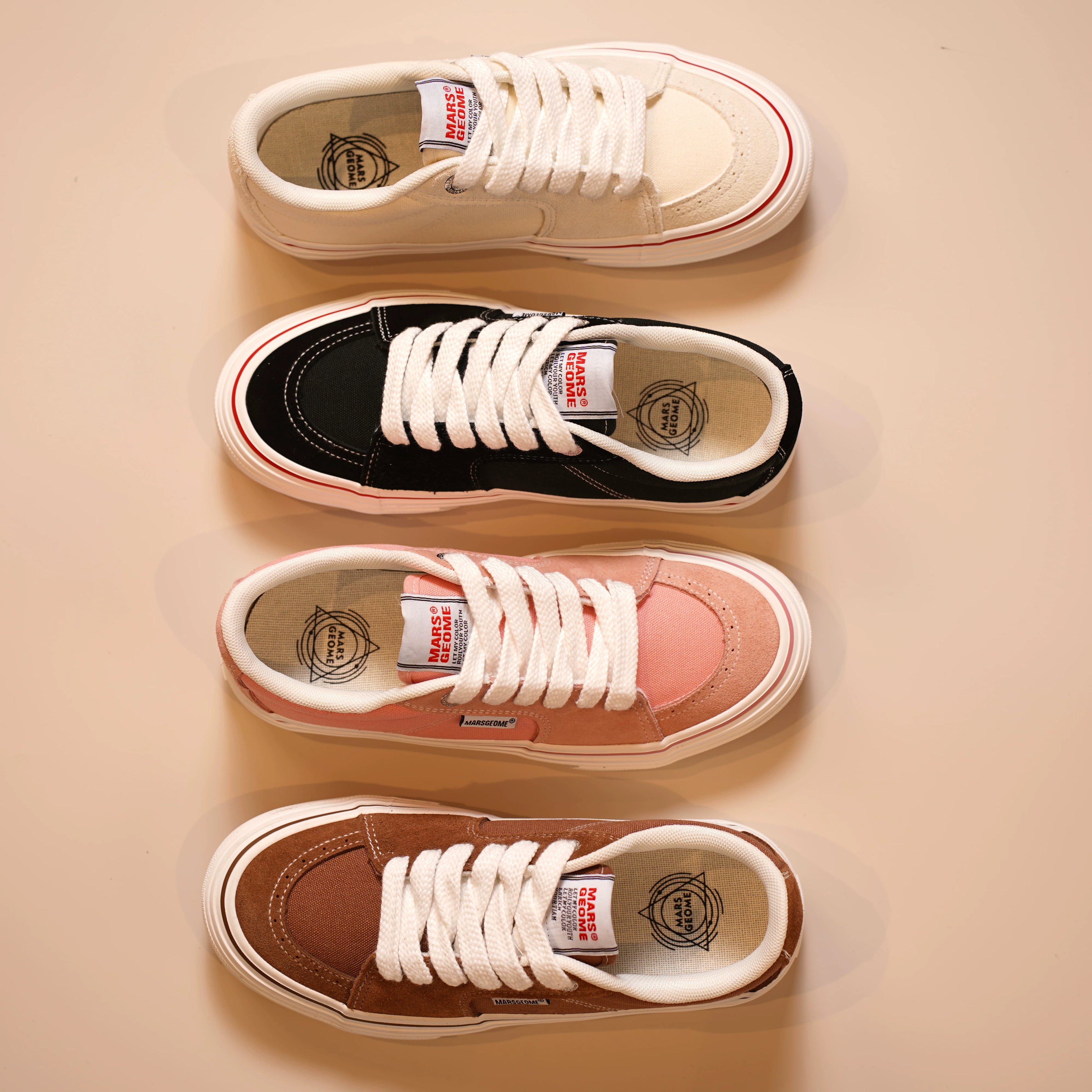 MARS GEOME Versatile Men's and Women's Low-top Spliced Board Shoes