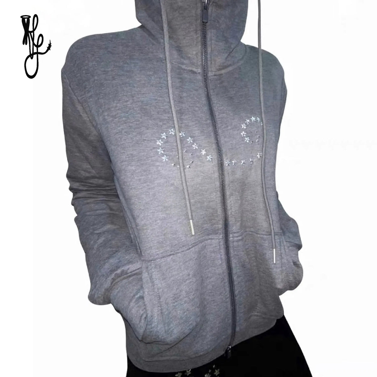 TheNewYouthPark Eagle Grey Long-Sleeve Hooded Jacket