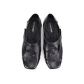 ASTHER Leather Square-Toe Star Moon Slip-On Ballet Flat