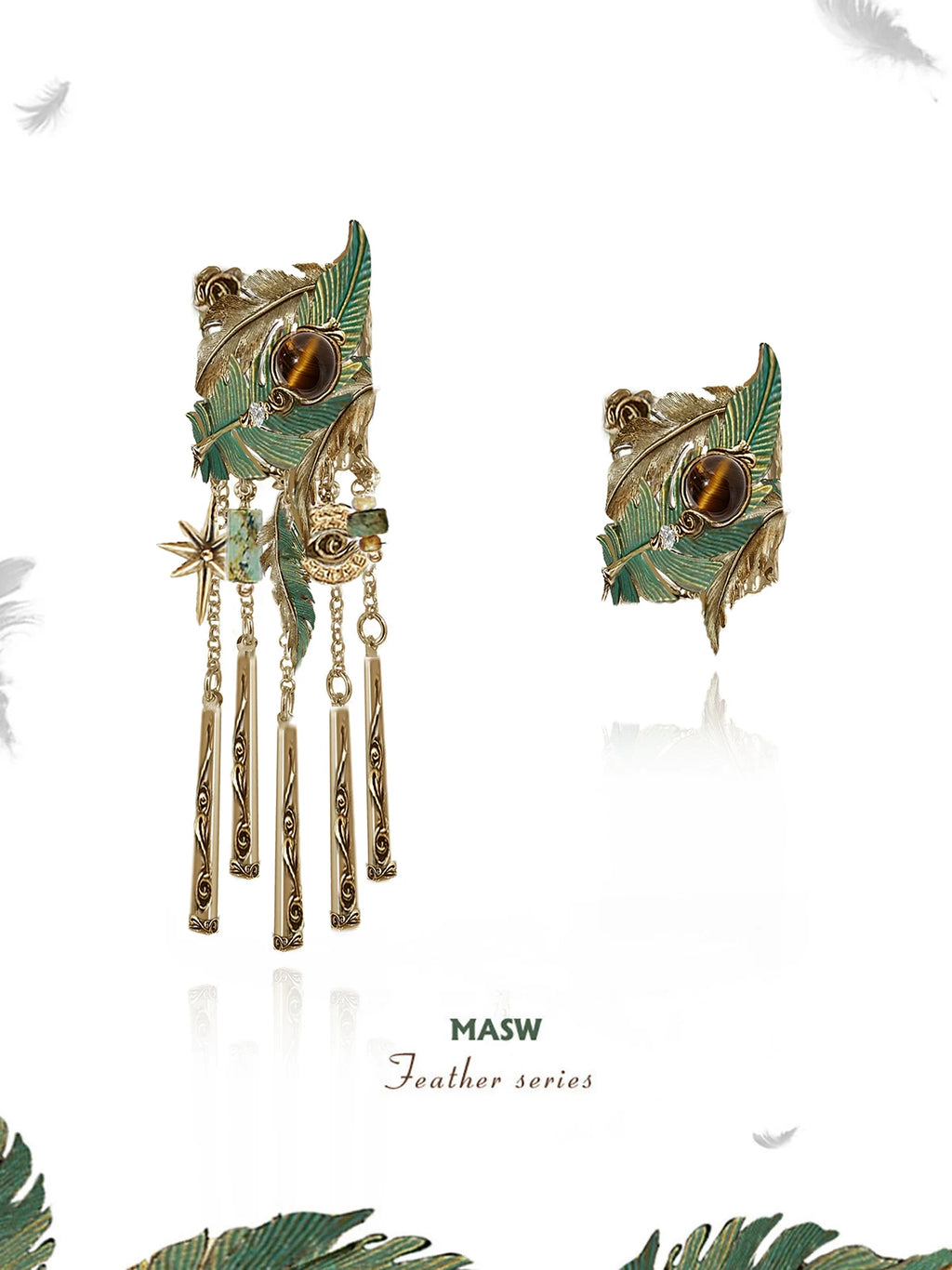 MASW Vintage Boho Fringe Feather Hair Clip