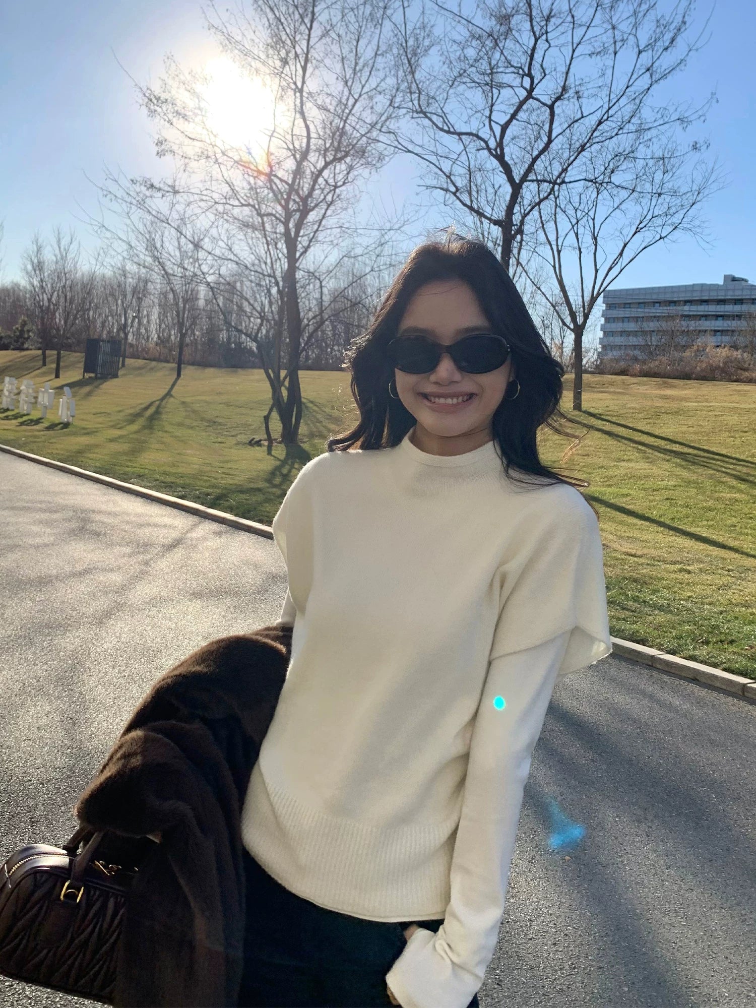 Pusumede Semi-turtleneck Loose Knitted Vest