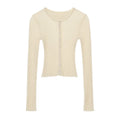 MAMC Lace Trim Cropped Knit Cardigan