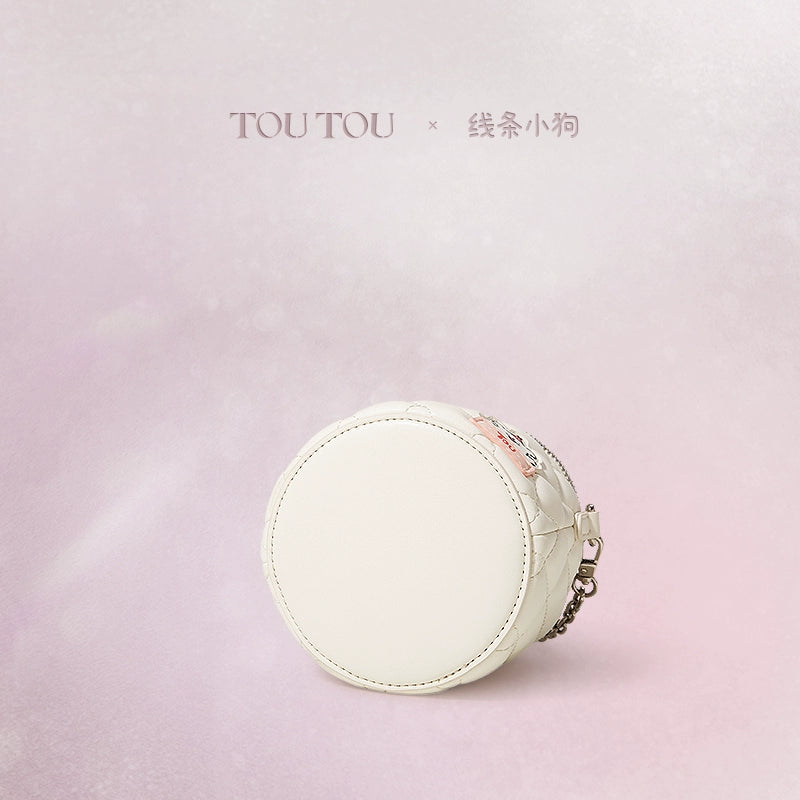 TOUTOU White Faux Leather Chain Crossbody Bag - Zip Top