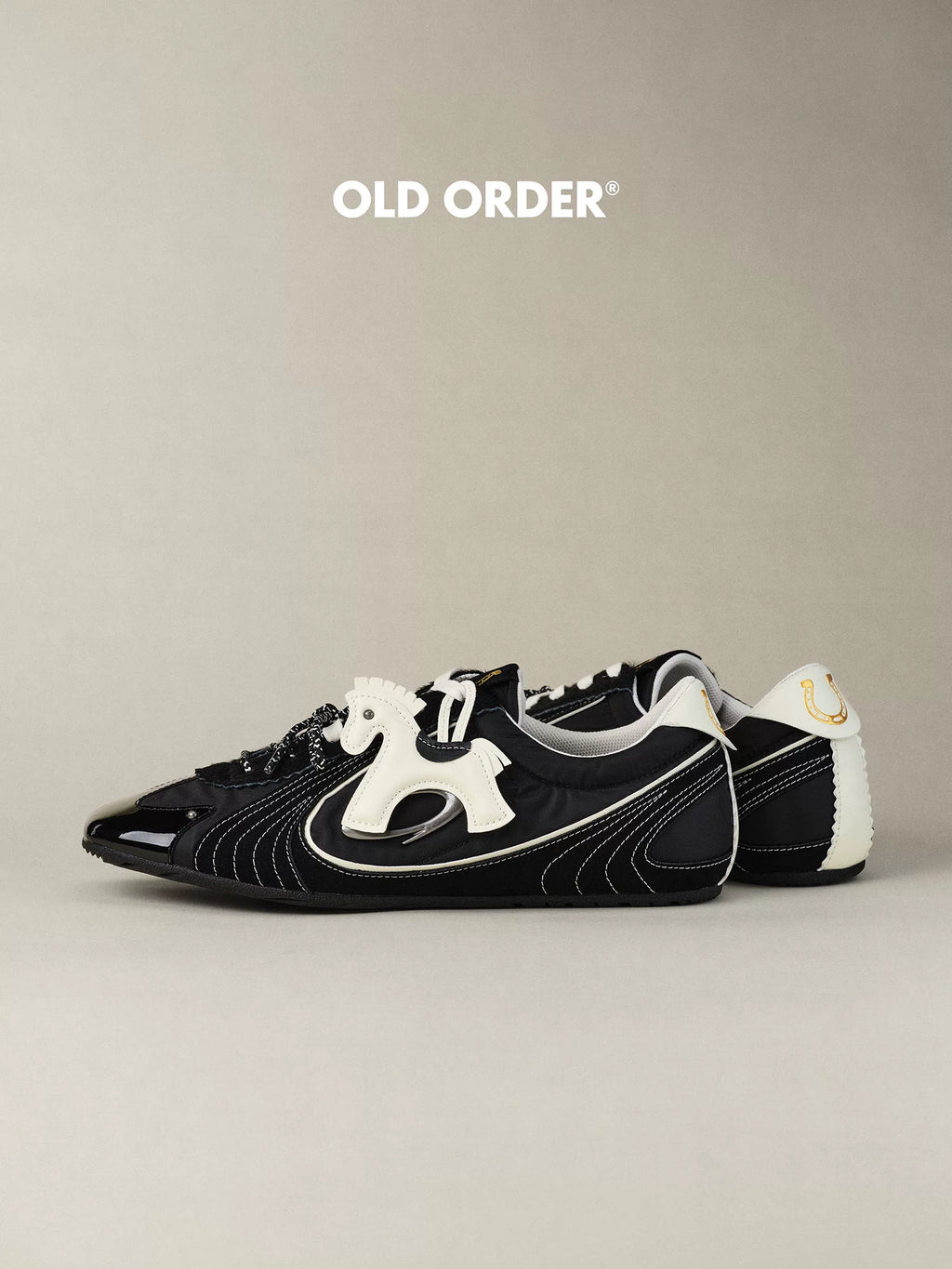 OLD ORDER Horse-Print Leather Lace-Up Sneaker