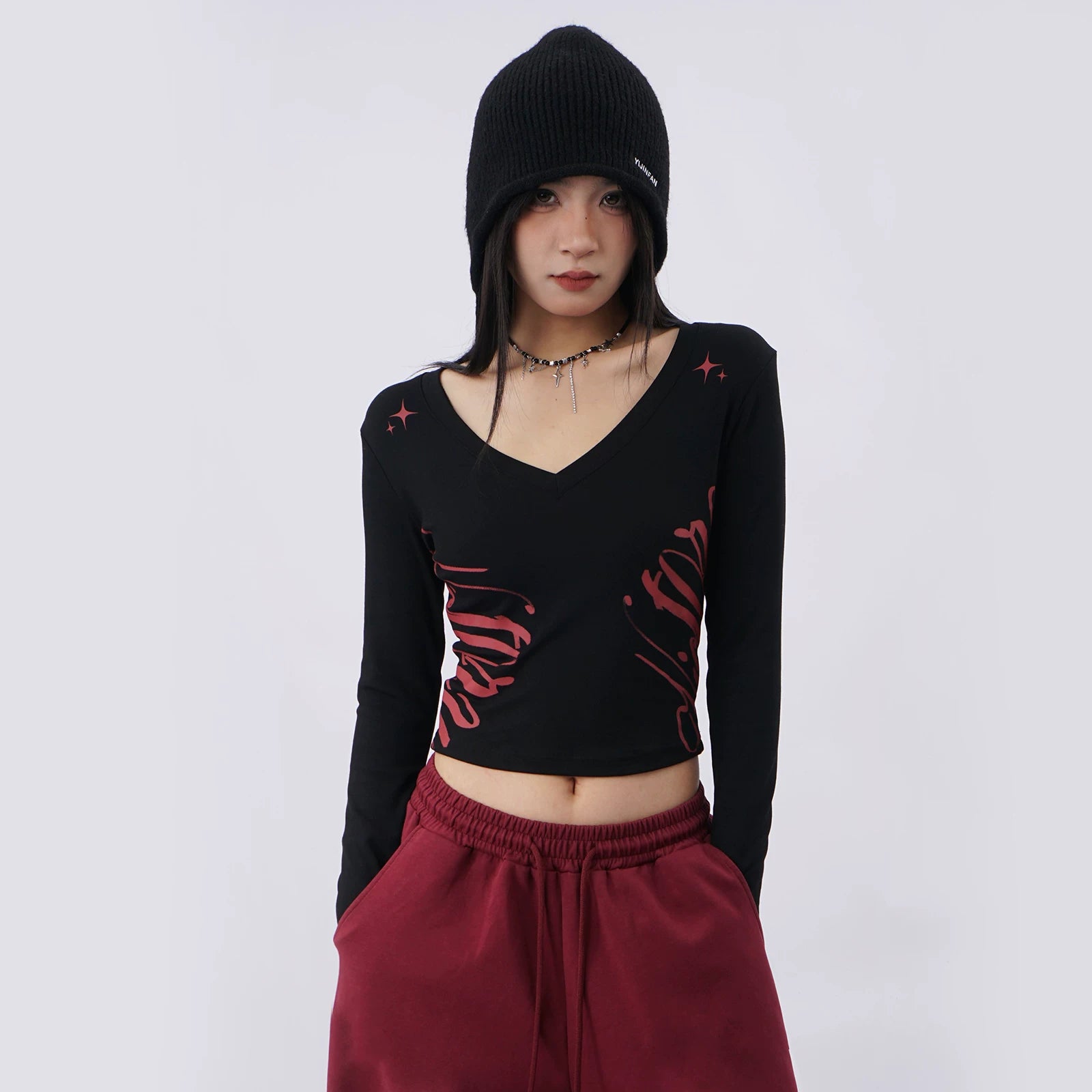 SAMUSAN Design Drawstring 400g Wide-Leg Sweatpants
