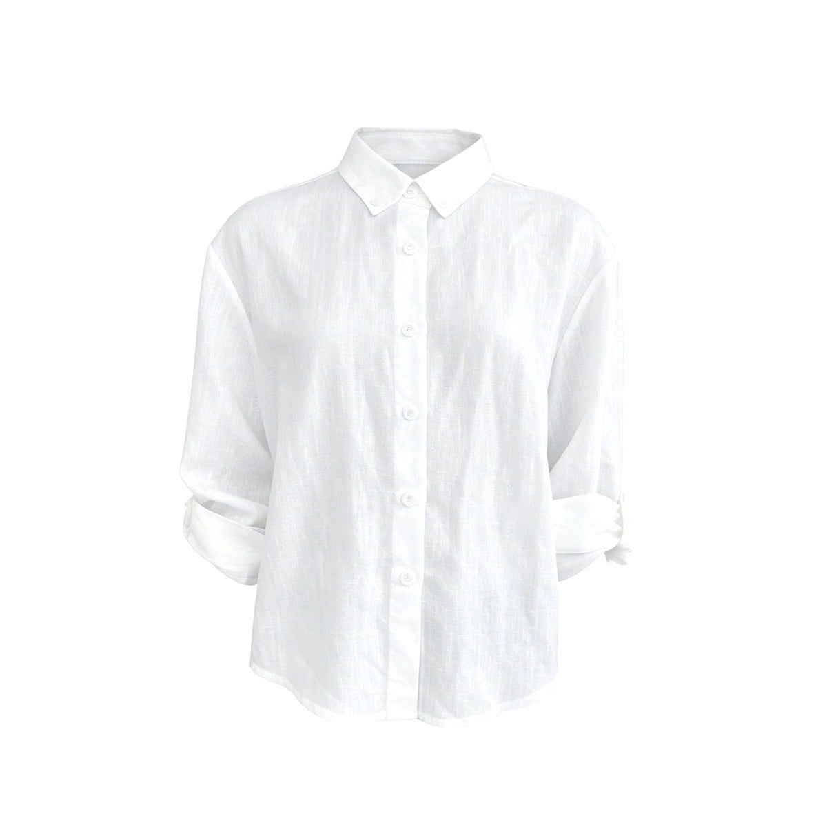 JCAESAR WOMEN Tencel Linen Breathable Relaxed Long-Sleeve Shirt