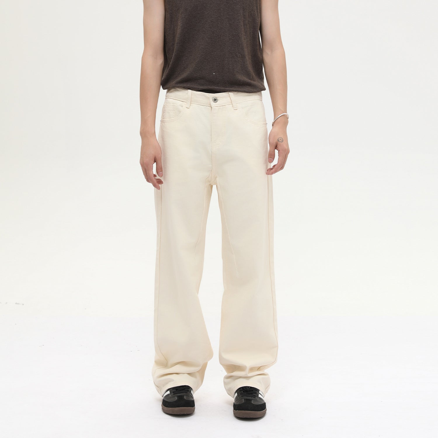 MTLCLOTHES Simple Casual Versatile Loose Washed Jeans