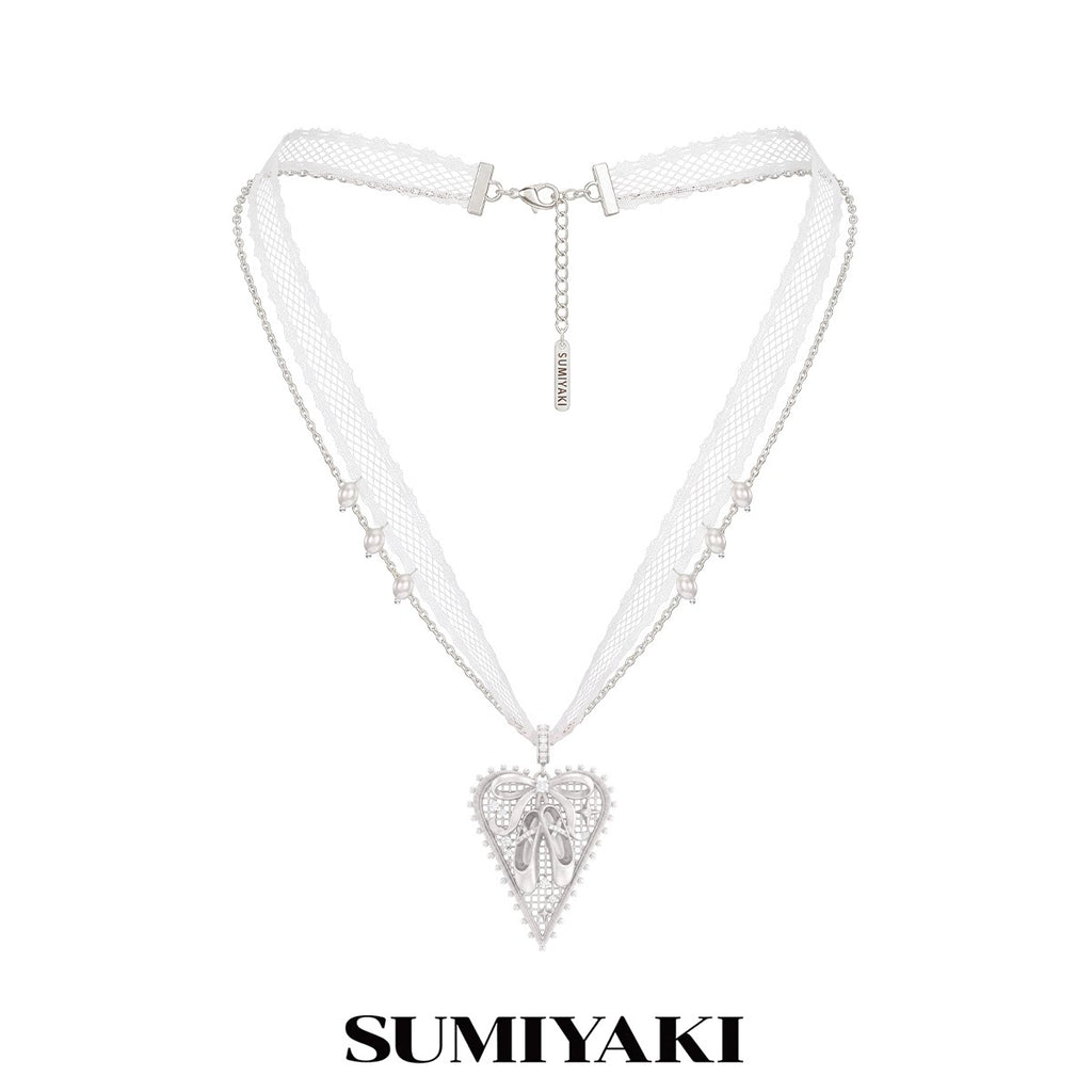 SUMIYAKI Lace Heart Pendant Necklace