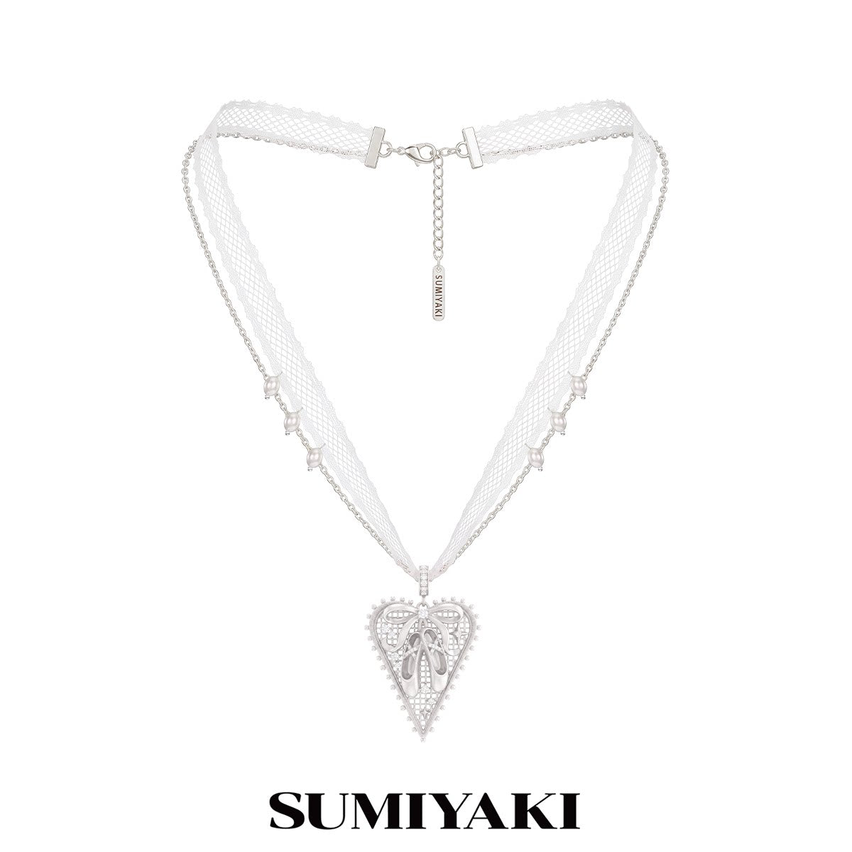 SUMIYAKI Lace Heart Pendant Necklace