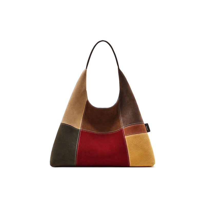 MUVA Color Matching Leather Large Capacity Shoulder Bag