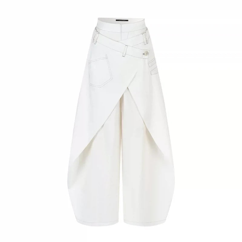 AnnoMundi High-Waist Loose Wide-Leg Curved Blade Jeans