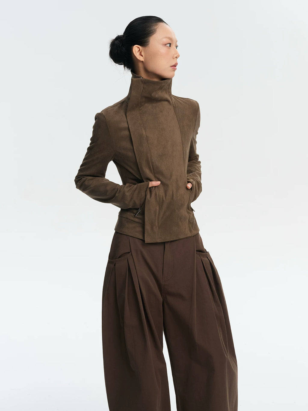 LINY LIBERTY Retro Cropped Zip Cardigan