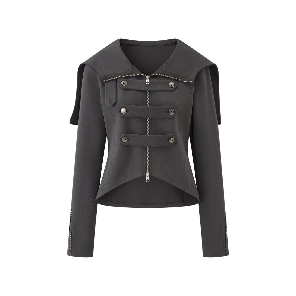 JIKOO Napoleon Cropped Cape Jacket