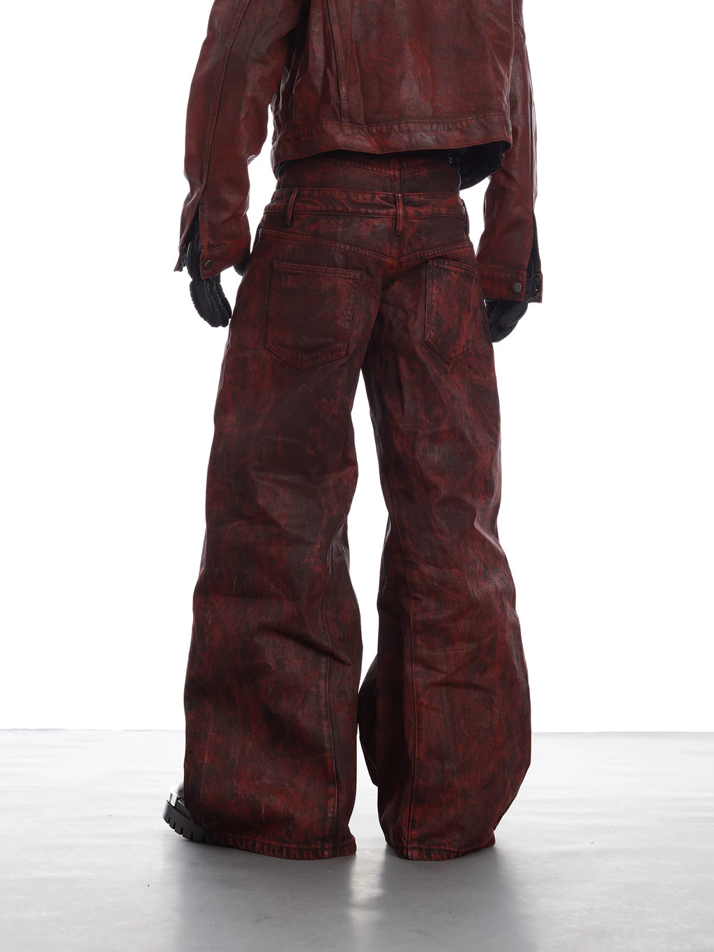 NUndeFineD Vintage Fake Two-Piece Straight Jeans