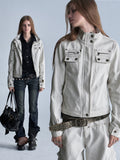 wear And tear Tencel Cotton Multi-Pocket Slim Fit Zip-Up Jacket