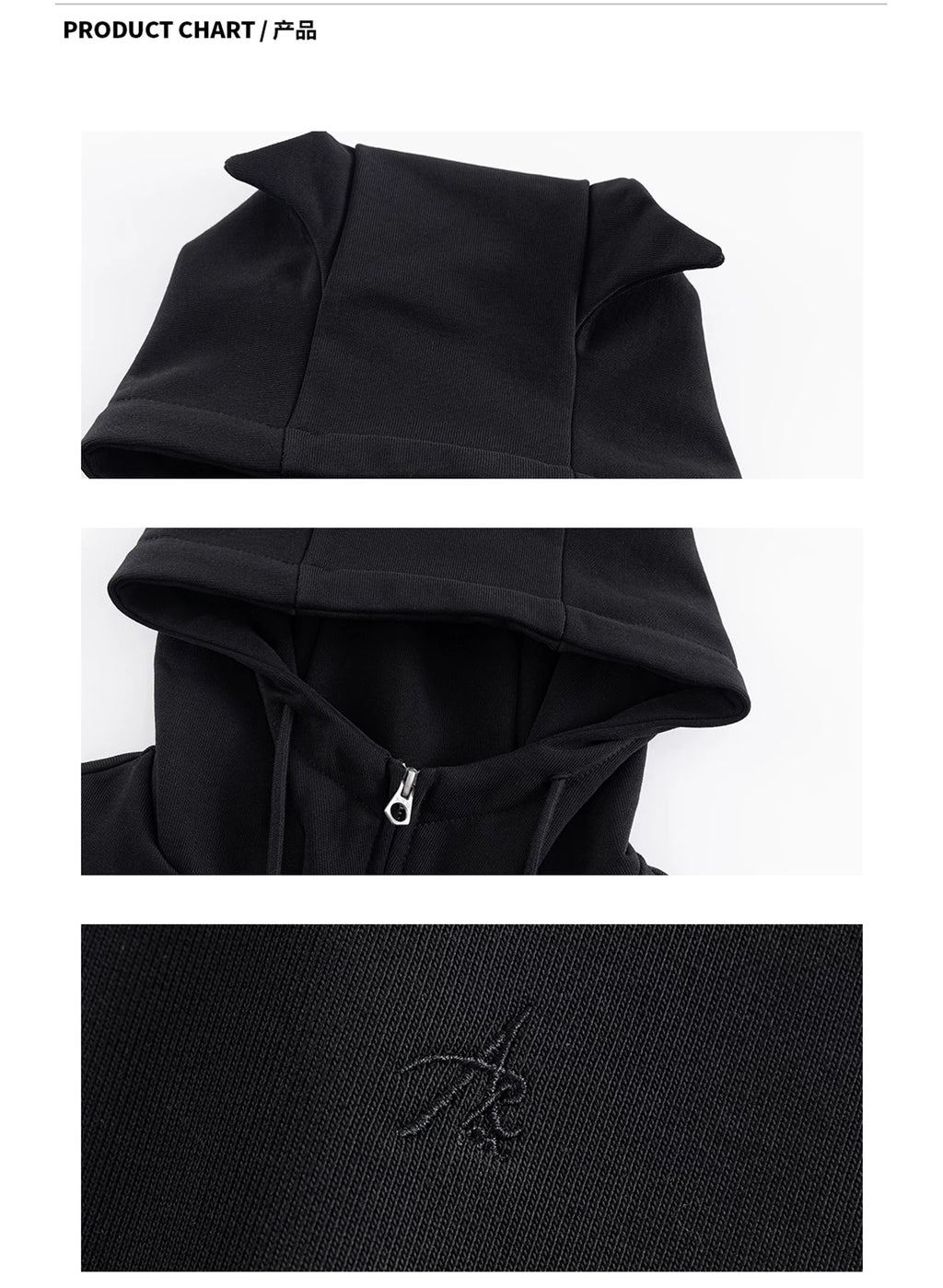 Ariseism Vintage Imp Hooded Short Zip Jacket