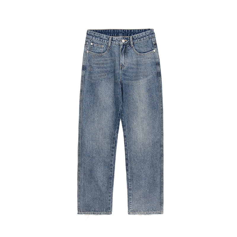 UNTILWERICH Straight-embroidered Loose Casual Hip-hop Jeans