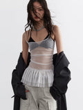 JNYLON Ruffled Versatile Short Stretch Strap