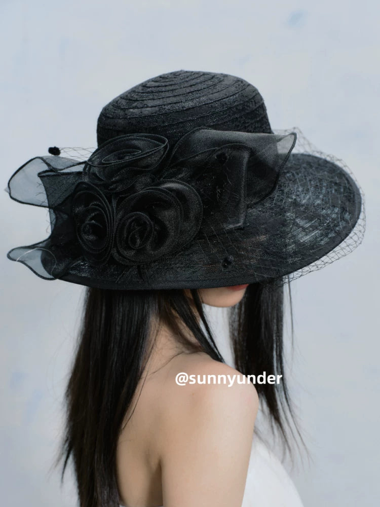 Sunnyunder Vintage Big Flower Lace Hat