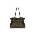 muva. Olive Green Faux Leather Magnetic Snap Shoulder Bag