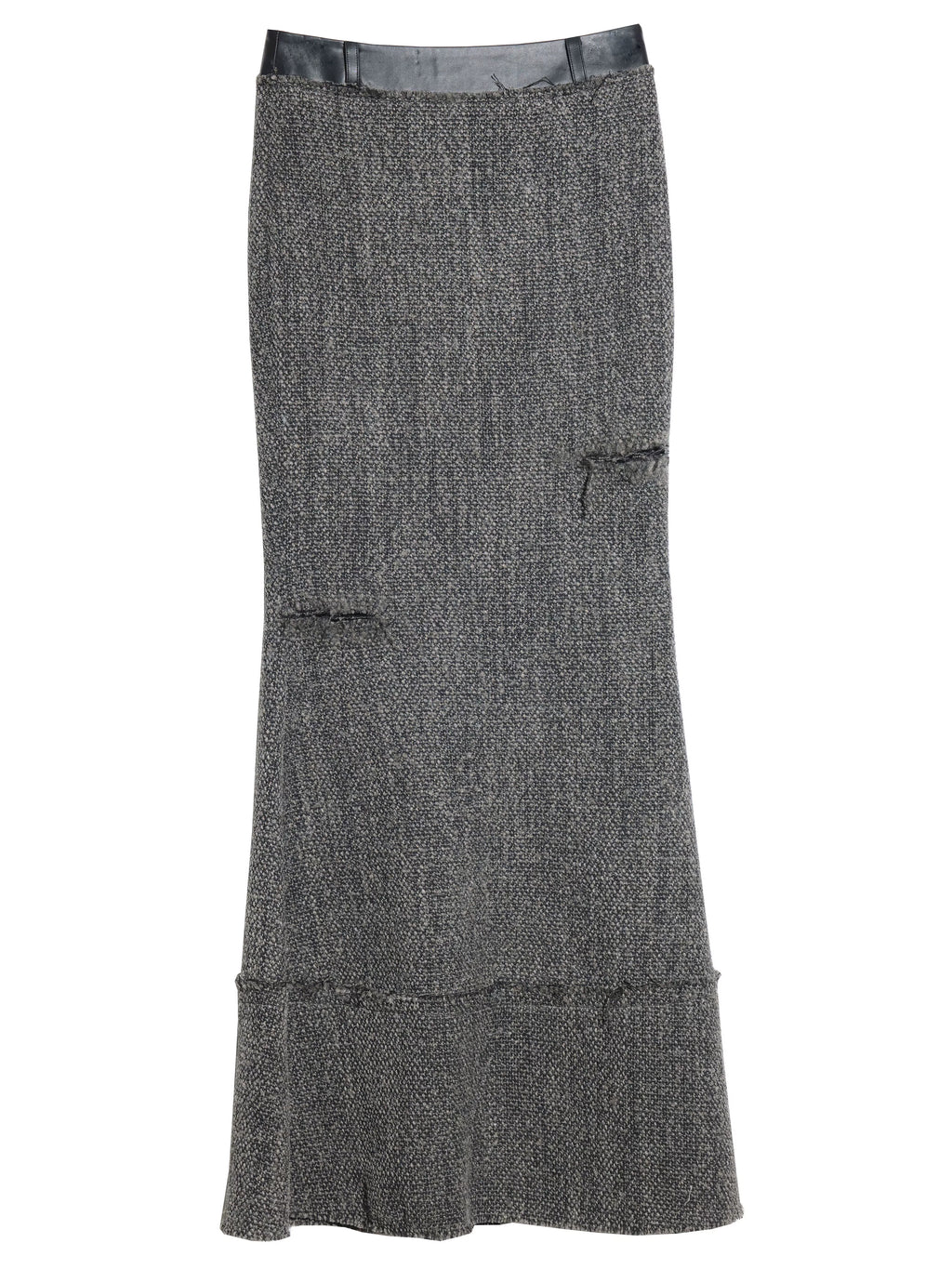 JNYLON Retro Rough Edge Super Long Skirt