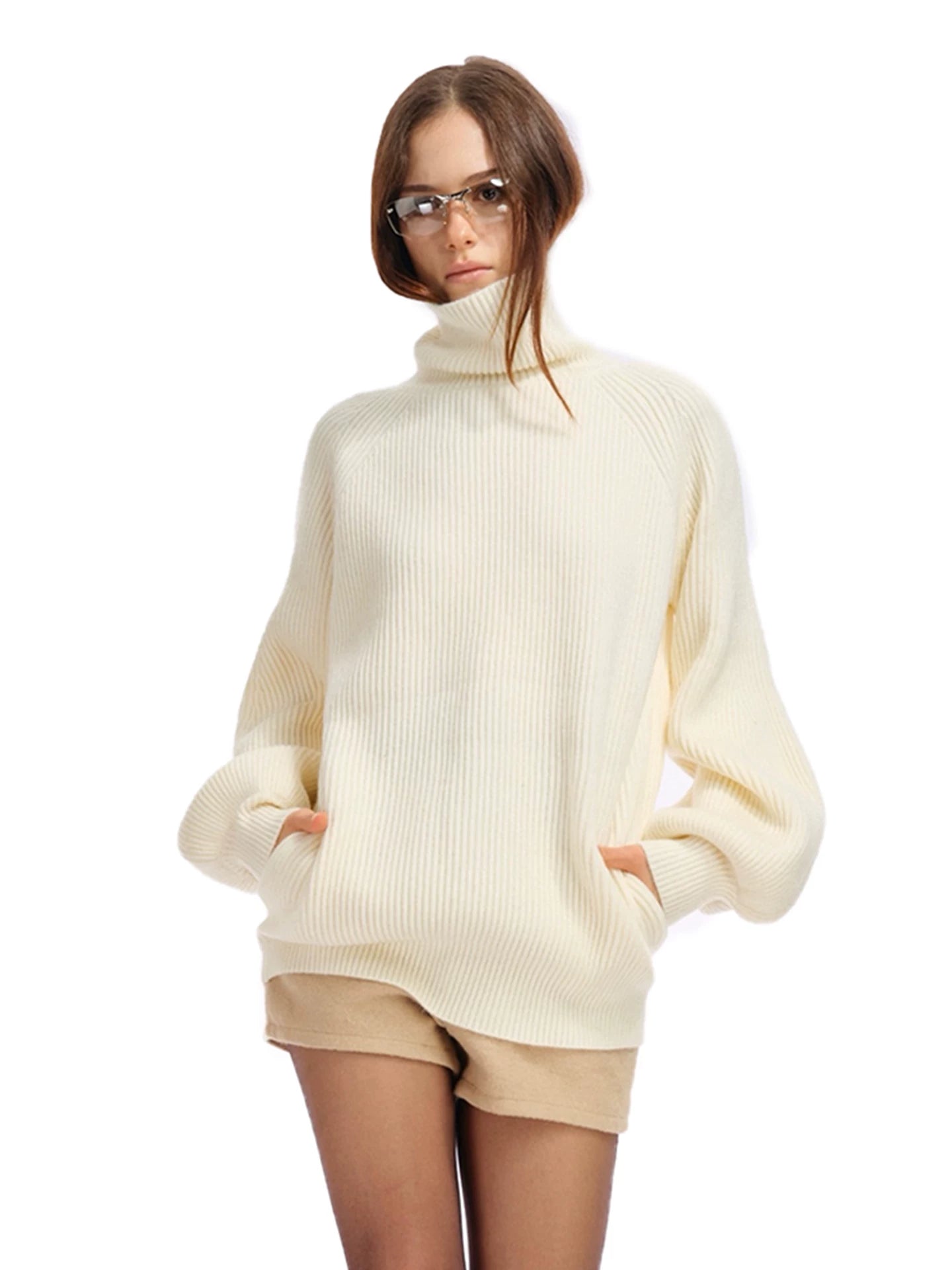 Two Little Guys Oversize Turtleneck Pocket Sweater