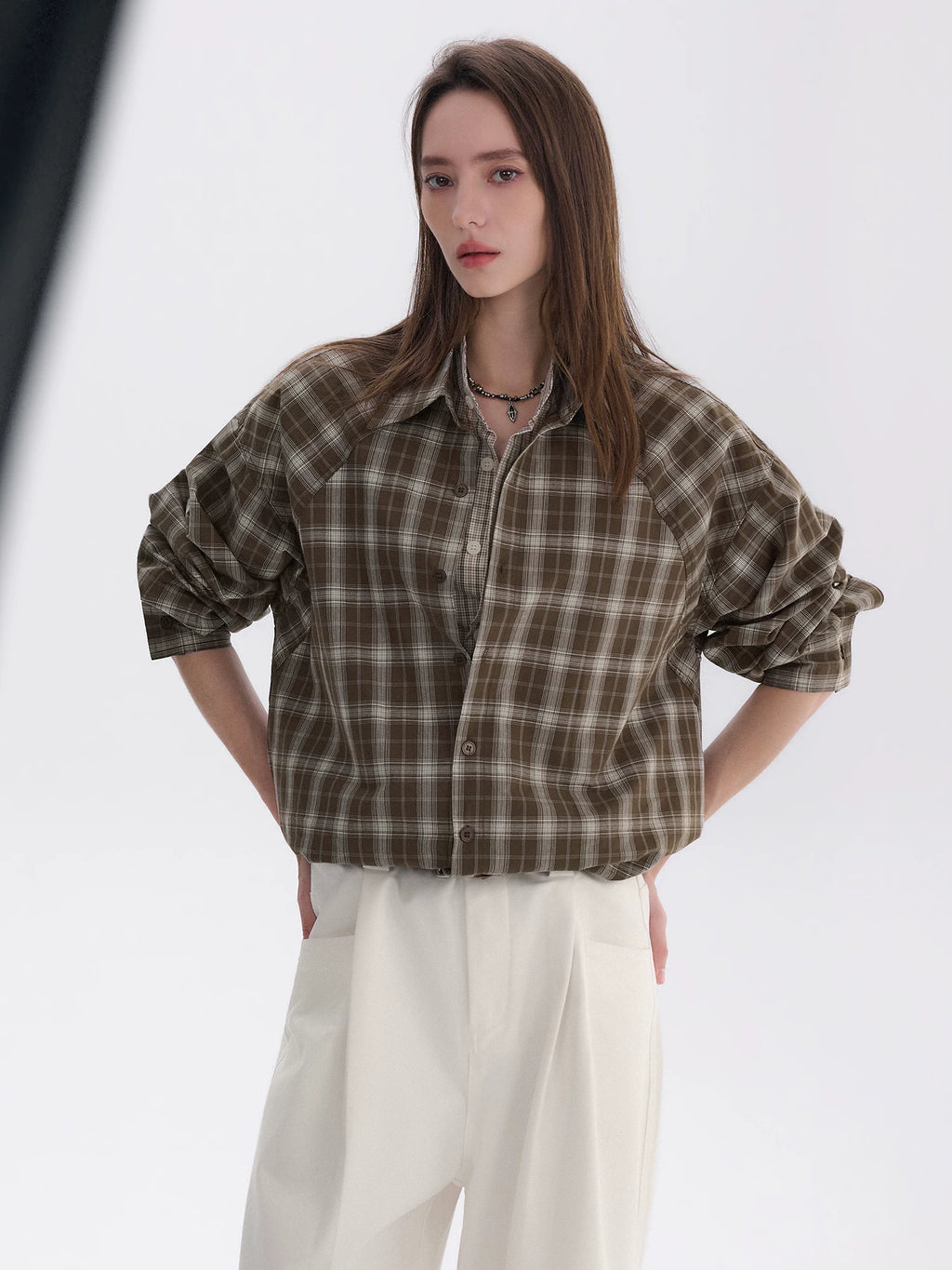 CHOR Raglan Plaid Long-Sleeve Shirt