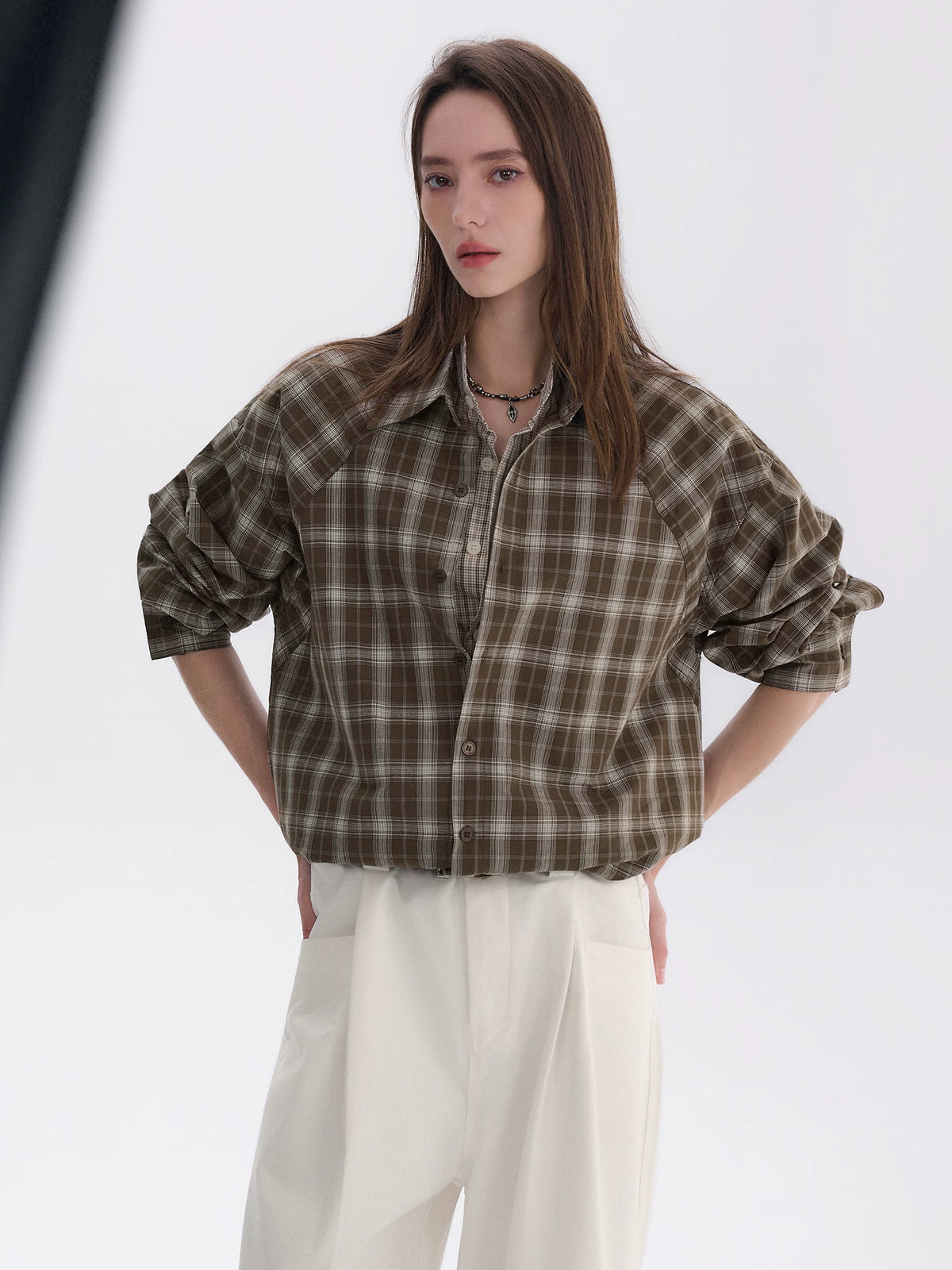CHOR Raglan Plaid Long-Sleeve Shirt