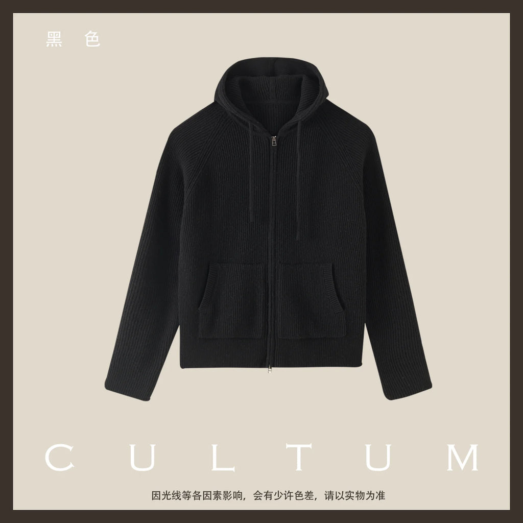 CULTUM 670g Merino Wool Hooded Cardigan