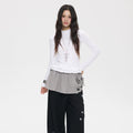MOMSAYCAN Fungus Edge Slim-fitting Semi-turtleneck Elastic Long Sleeves