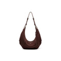 muva. Leather Crescent Shoulder Bag - Zip Top