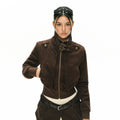 ARISEISM American Retro Cropped Zip-Up Jacket