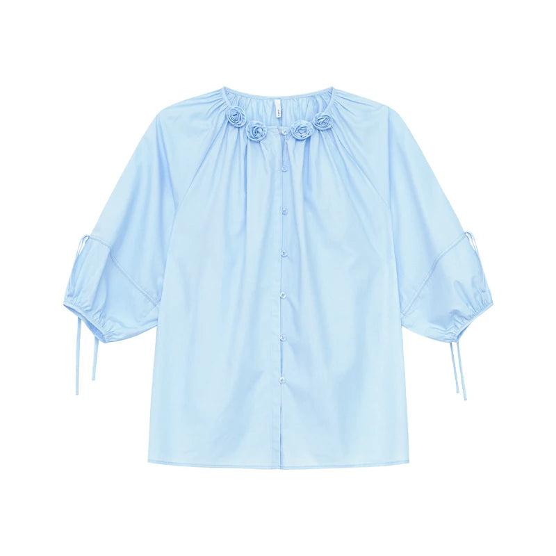KANO Rose Embellished Loose Fit Blouse