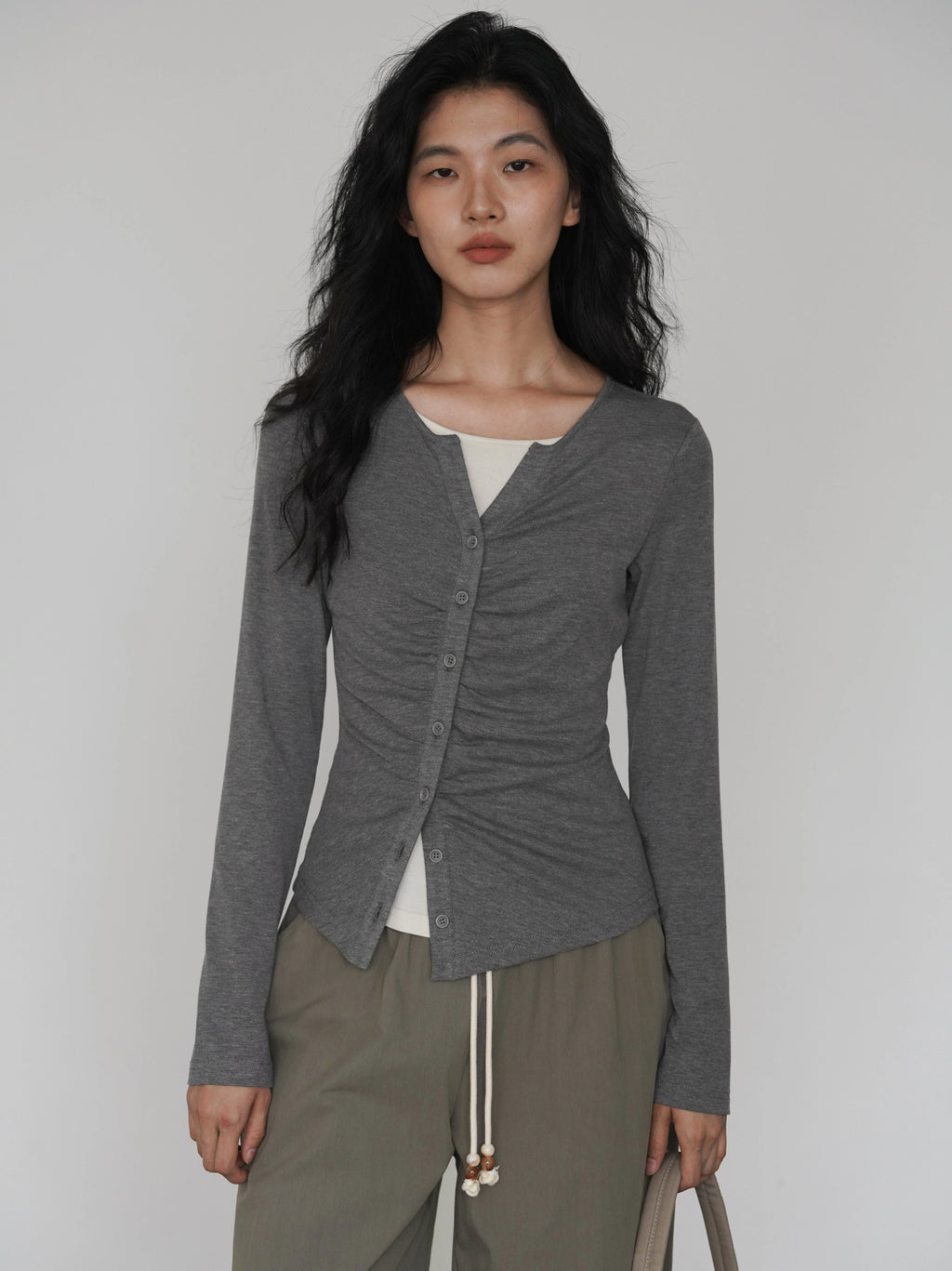 EIGHTHMONTH Fake Two-piece Slim-fit Pleated Waist Long Sleeve
