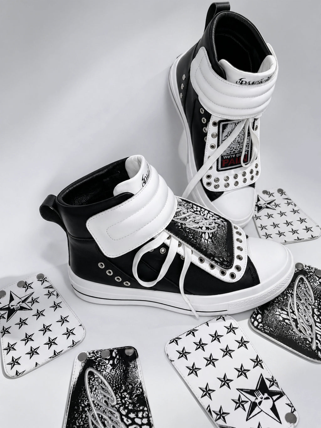 PAIKI Leather High-Top Lace-Up Platform Sneaker