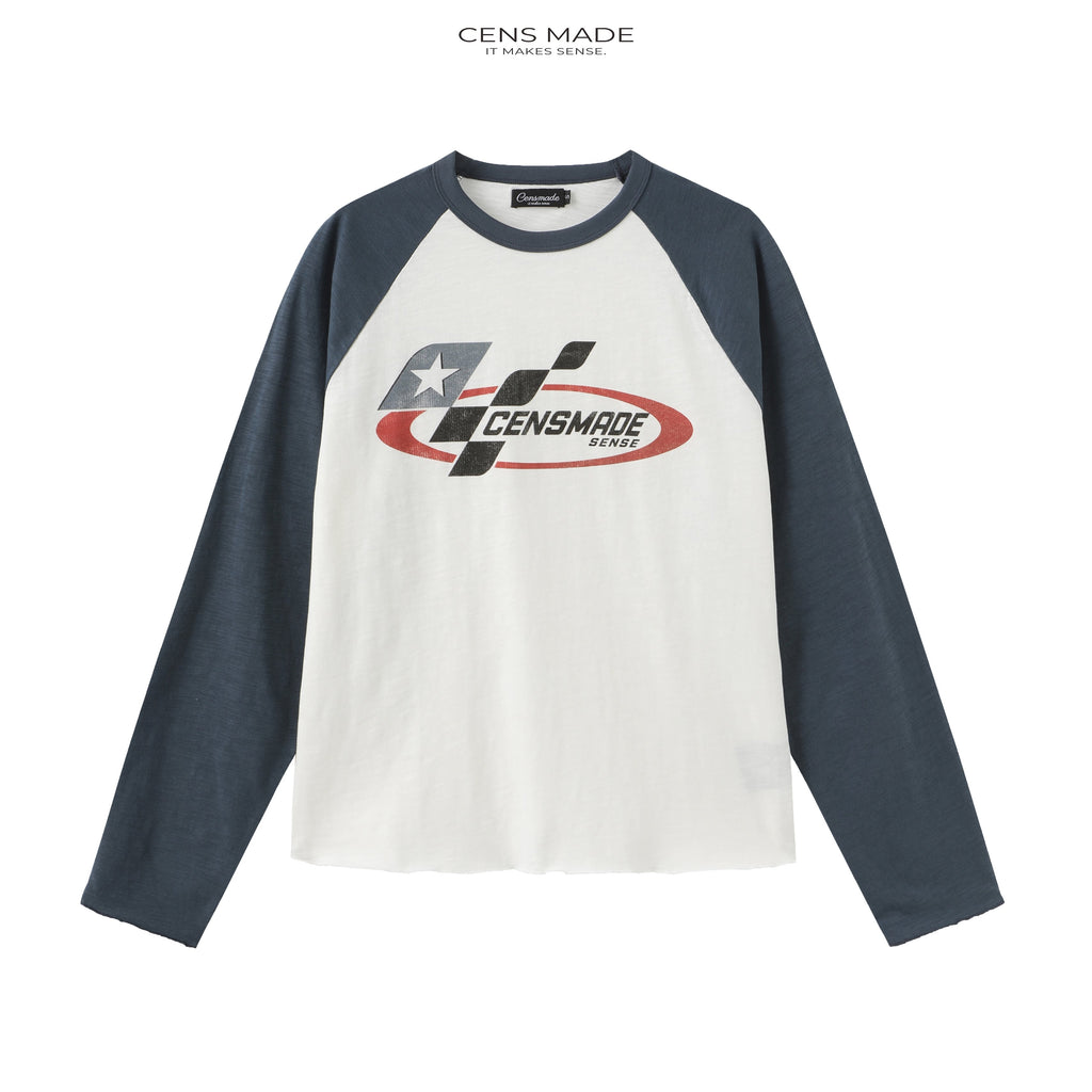 CENSMADE Logo 230g Breathable Raglan Boxy Cropped Tee