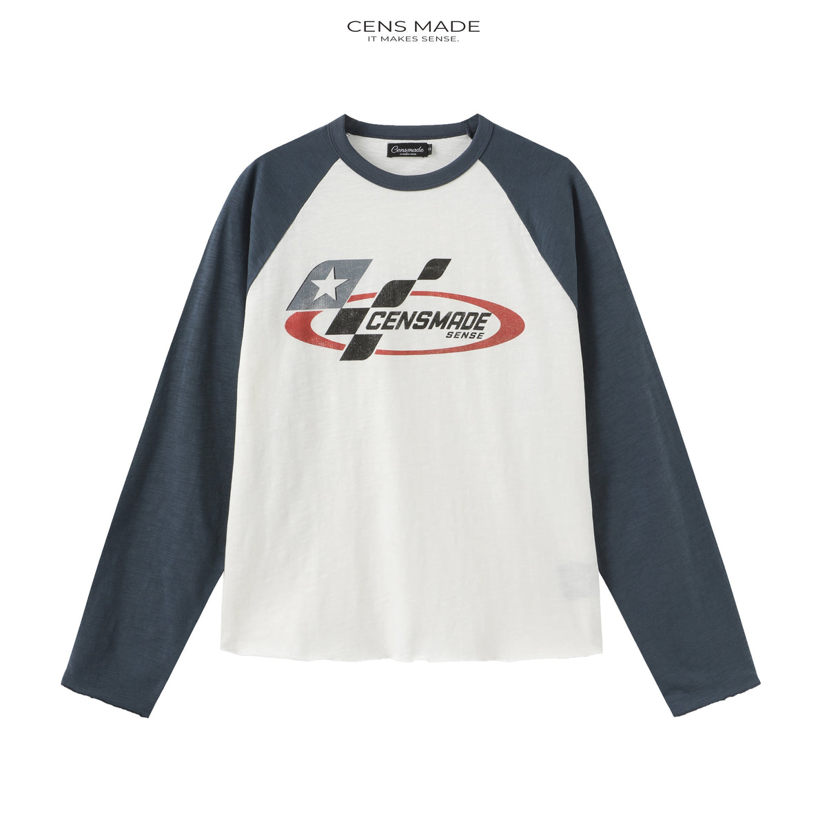 CENSMADE Logo 230g Breathable Raglan Boxy Cropped Tee