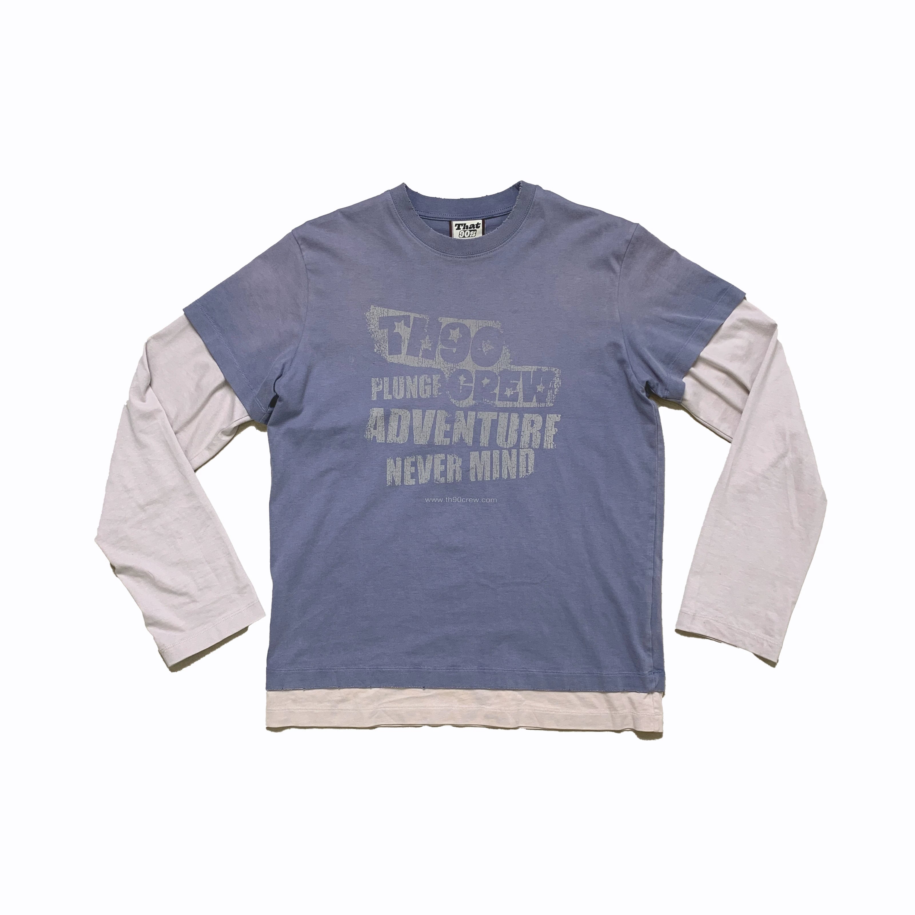 TH90 Splicing Fake Two Pieces Casual Long Sleeves
