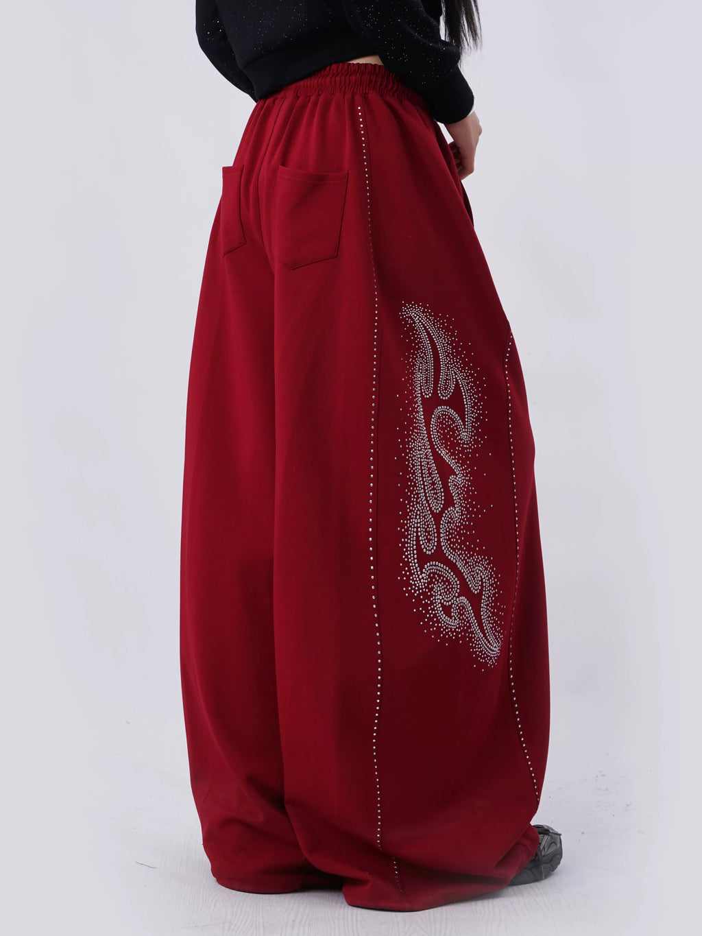 SAMUSAN Hot Diamond Casual Loose Sweatpants Wide Leg Pants